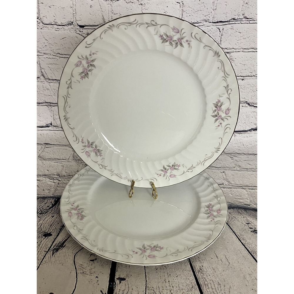 Gold Standard Pattern GTS1 Porcelain China 10.25" Dinner Plates (2) Pink Rose